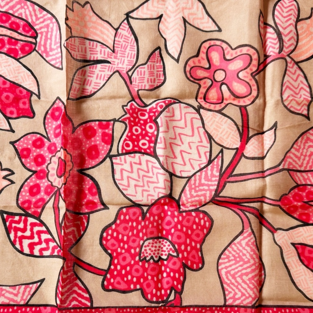 Adrienne Vittadini Vintage Red Flowered Scarf - Picture 8 of 11